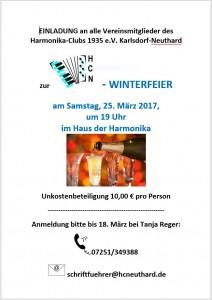 Einladung Winterfeier 2017