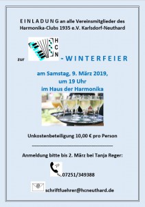 Einladung Winterfeier 2019